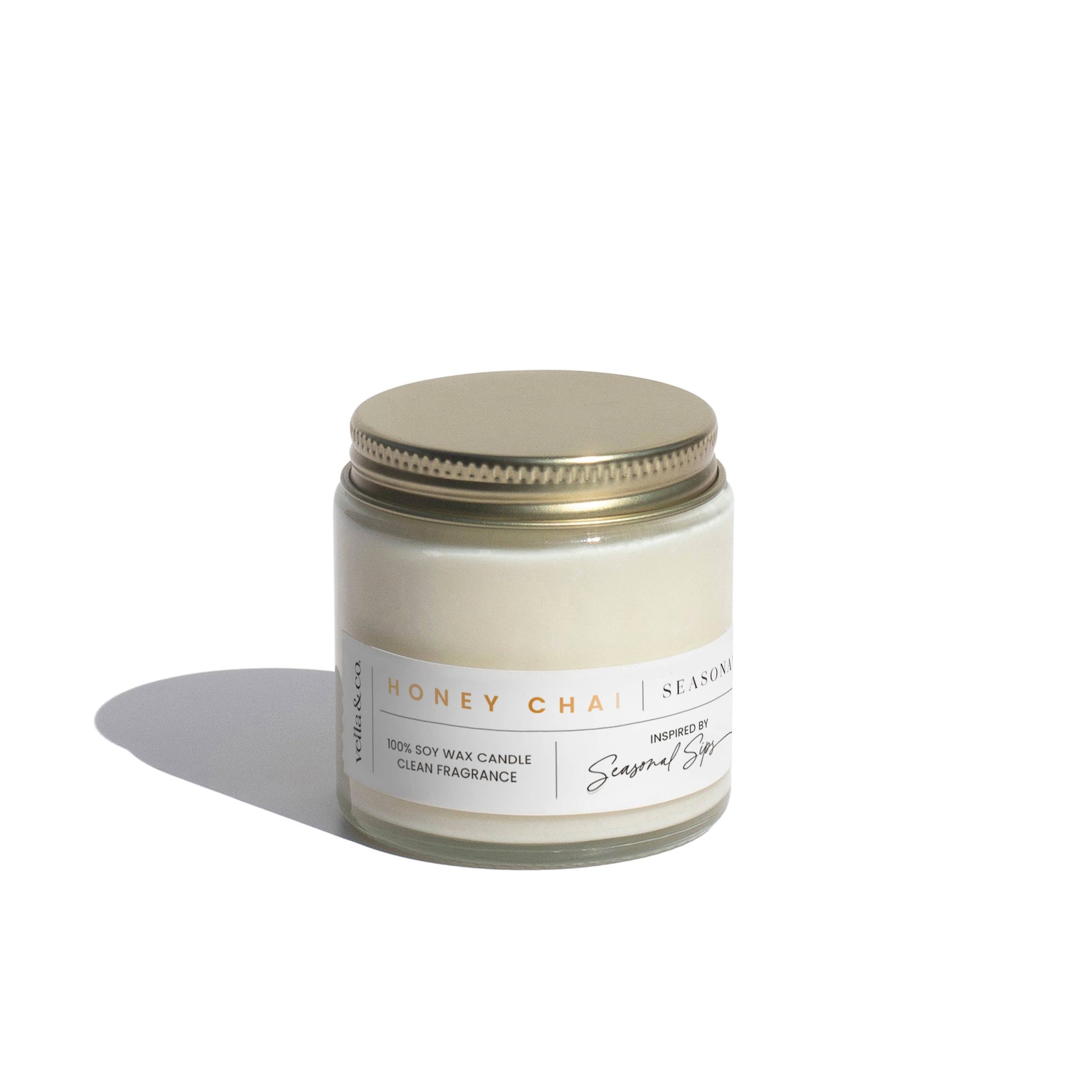 Honey Chai |  4oz Soy Candle Clear Jar Mini - Reinvent Your Hustle
